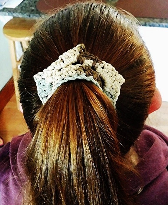 Items similar to Crocheted Ponytail Wrap Ponytail holder Ponytail