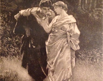 Springtime of Love Antique Photogravure Gebbie & Co Etched by K Levin 1880s Framed