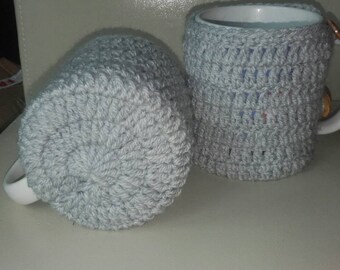 Crochet mug cozy, coffee cup cozy, mug crochet cozy. Set of 2 tea cup cozy, ready to ship