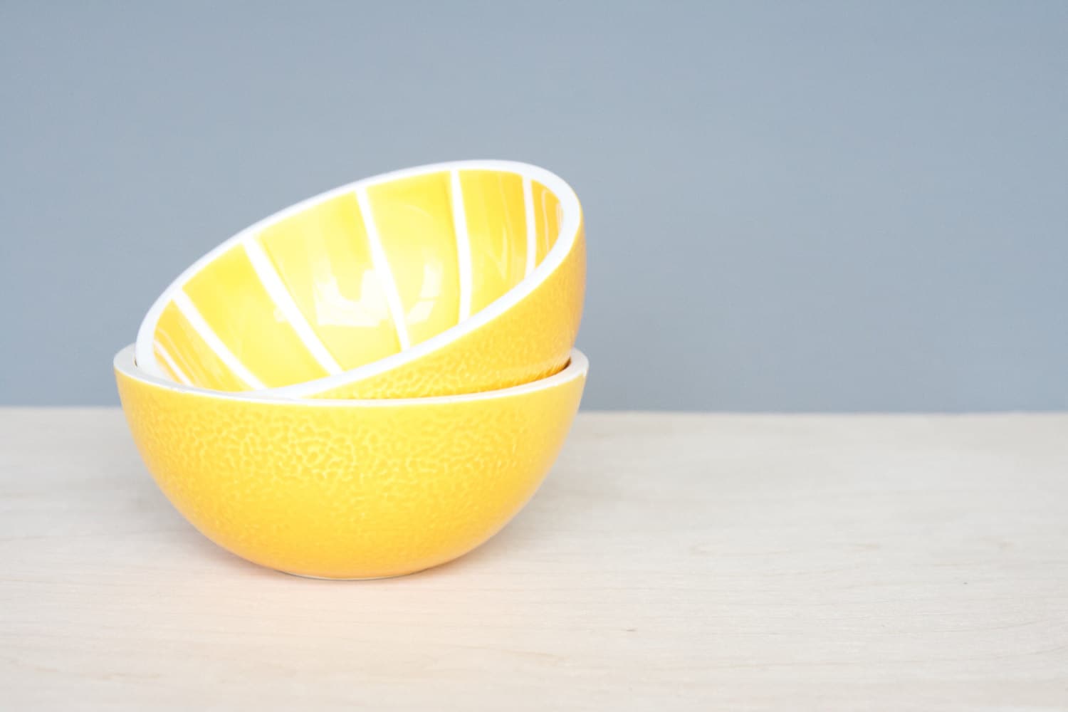 Lemon Slice Yellow Ceramic Bowl Set of Two (2) – Haute Juice