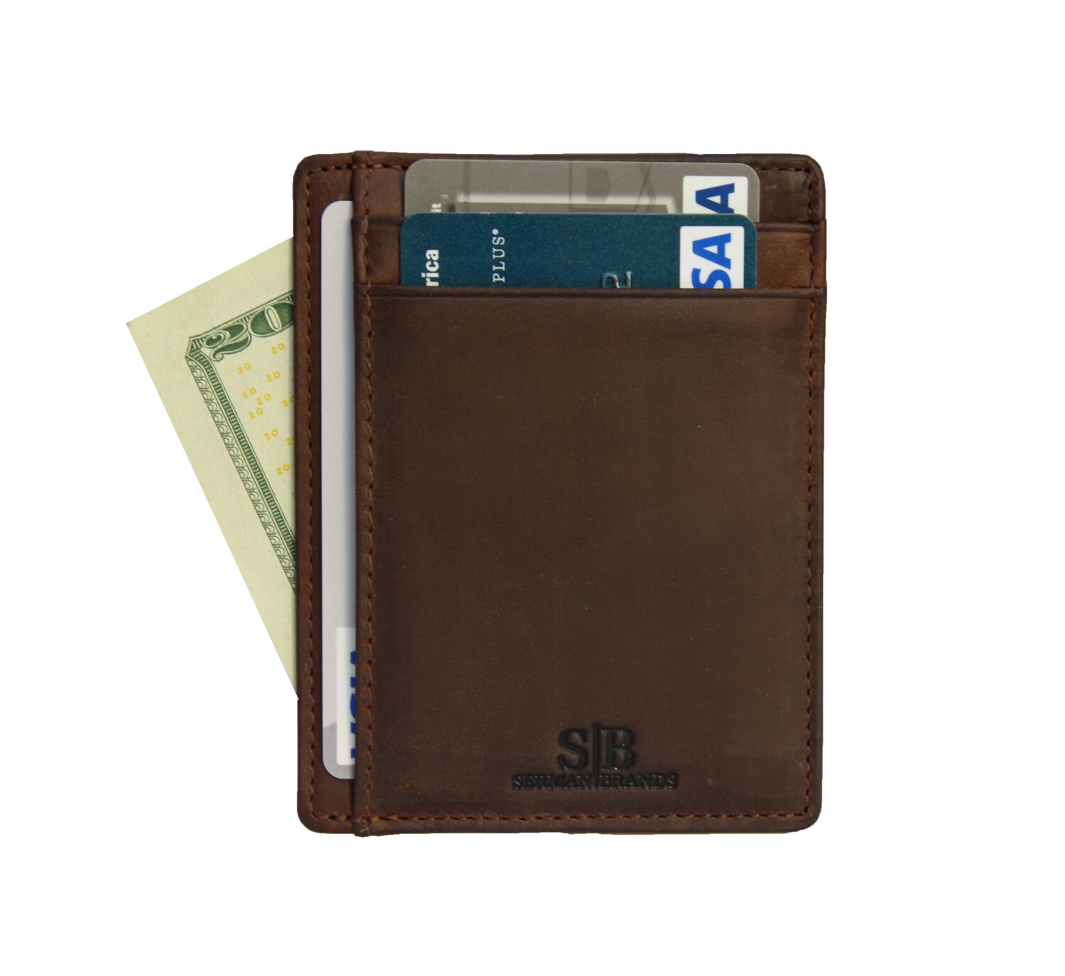 SERMAN BRANDS RFID Blocking Leather Slim Wallet by SERMANBRANDS