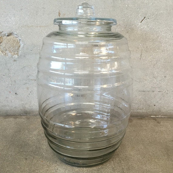Large Glass Vintage Pickle Jar by UrbanAmericana on Etsy