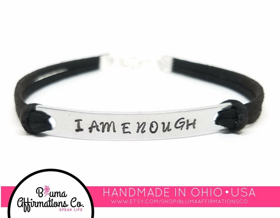 I AM ENOUGH Bracelet Positive Affirmation by BlumaAffirmationsCo