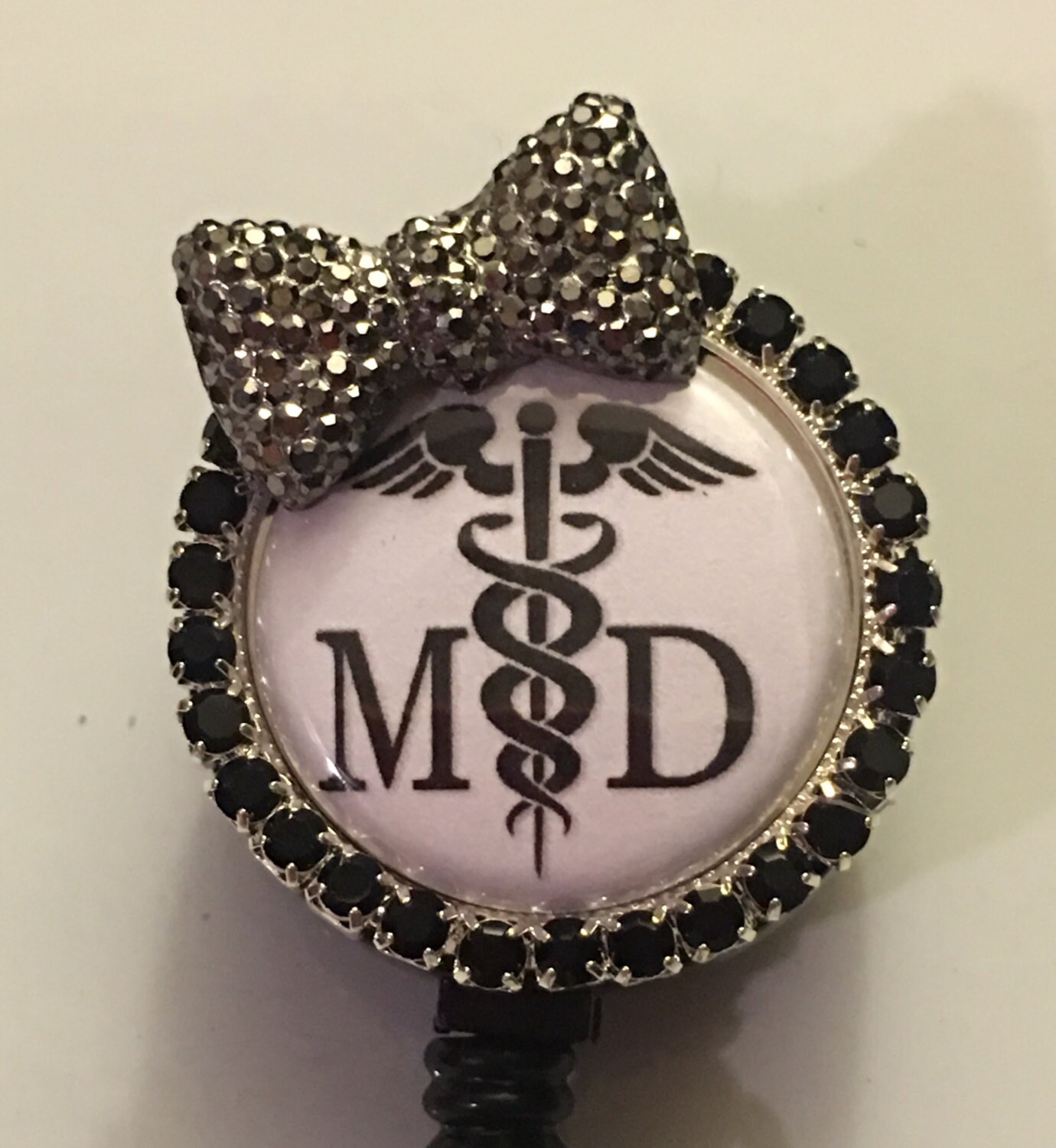 MD initials doctors hospital id badge reel by GumpsArtBadgeReels