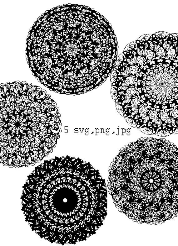 Download Items similar to Mandala svg Zentangle Clip Art Cut file ...