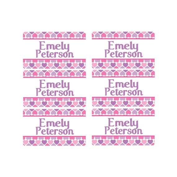 Items similar to 95ct Stick On Clothing Name Labels, Kids Clothing Labels, Personalized Uniform ...