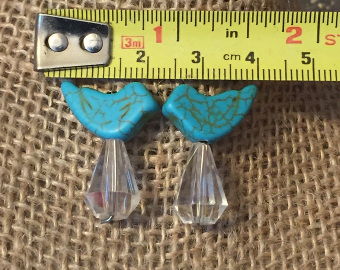 Turquoise bird earrings