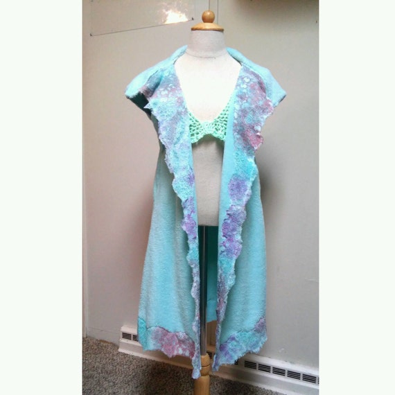 Lace Hooded Long Vest by SewFreshCreations on Etsy