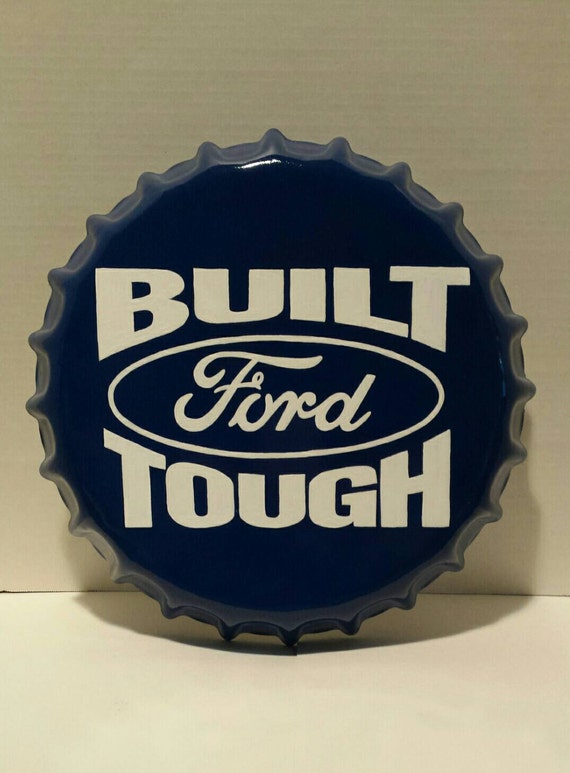 Hand painted metal bottle cap sign