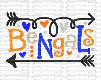 SVG, DXF, EPS Cut file, Bengals fun arrows svg, svg file socuteappliques, SvG Sayings, football svg, football sister svg, football mom svg