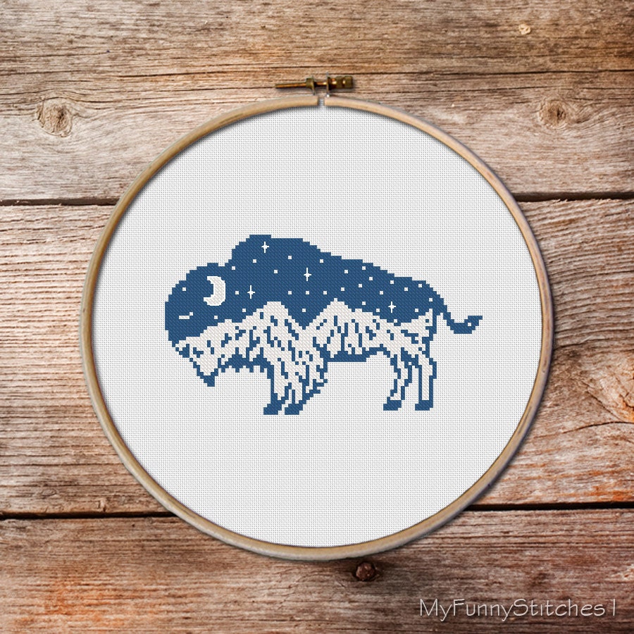 Cross Stitch Pattern Buffalo Cross Stitch by MyFunnyStitches1