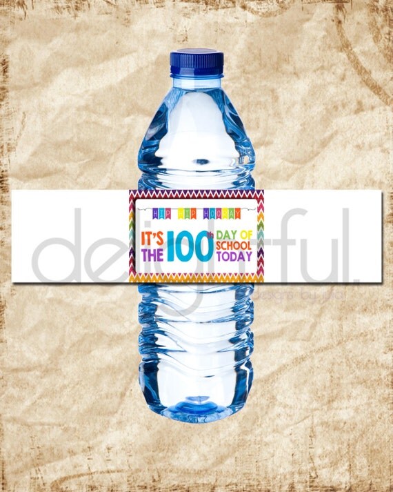 Items Similar To Instant Download Colorful 100th Day Of School Water items-similar-to-instant-download-colorful-100th-day-of-school-water