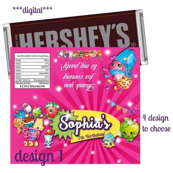 Shopkins candy bar wrappers by MyCuteParty on Etsy