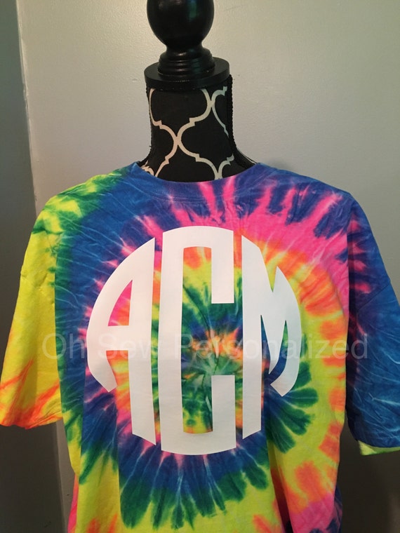 tie dye shirts with monogram