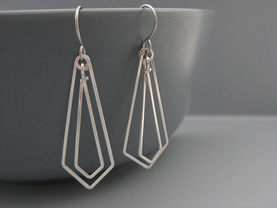 Art Deco Earrings modern minimal architecture jewelry