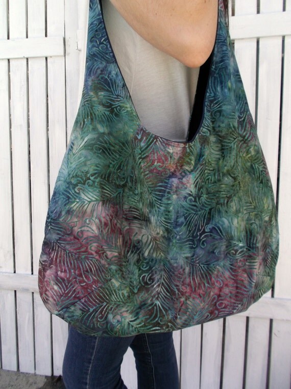 Hobo Bag Purse Fabric Tote Bag Over The by Dianalynnbags on Etsy