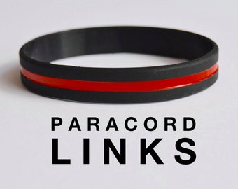 Thin Red Line - Black Silicone Bracelet
