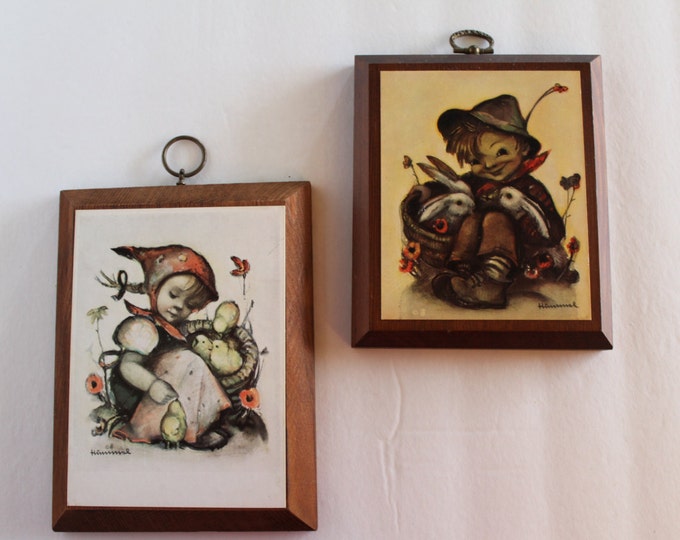 Hummel Boy and Girl Wooden Plaques