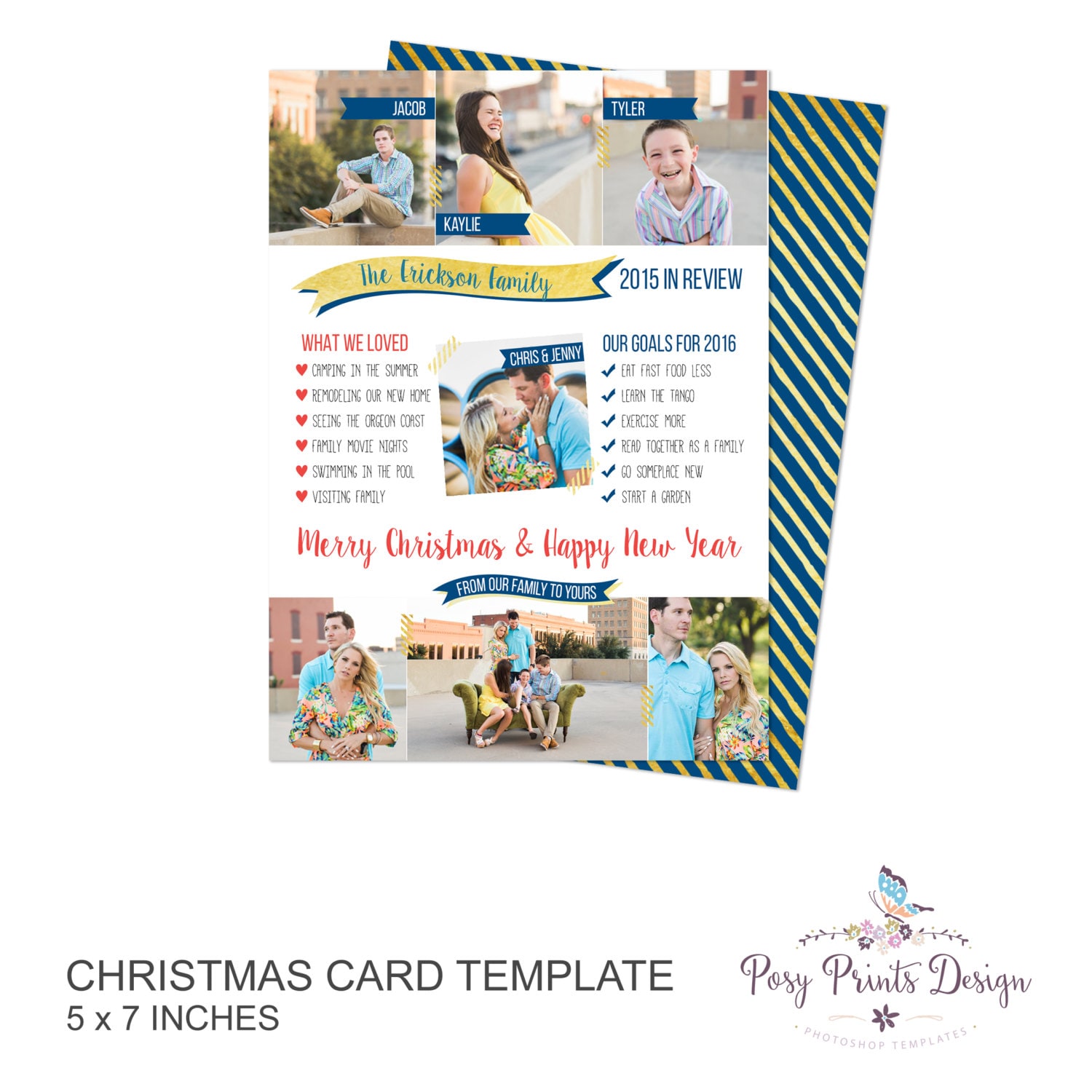 Year In Review Christmas Card Template 5x7 Photo Card