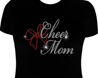 Cheer Mom shirt, Rhinestone, Cheer mom, Bling cheer