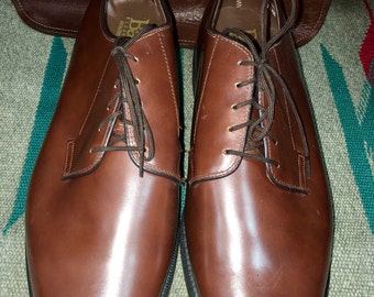 Reserved for kiktheclown--Vintage Bates Floataways Brown Leather Men's Dress Shoes Size 11.5E--Made in the USA