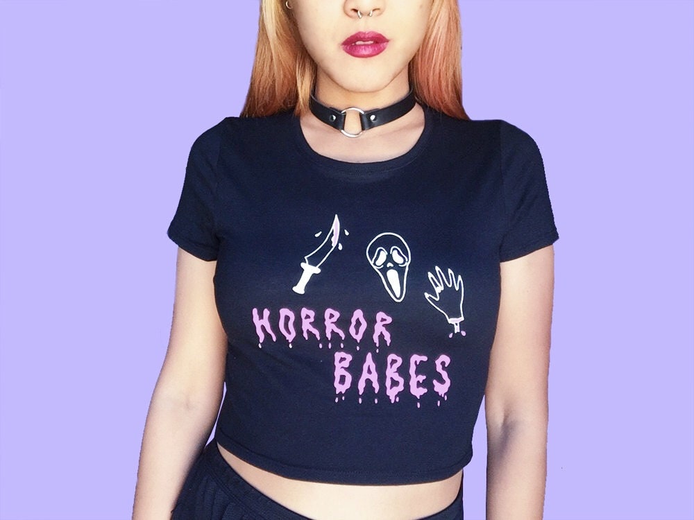 Horror Babes Black Crop Top
