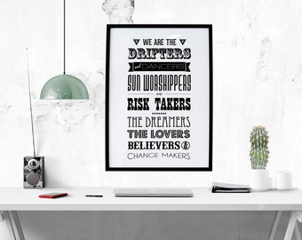 TNS Manifesto // Boho, Gypsy, Friendship, Life Quote, Inspirational Art, Motivational Print, Inspirational Print, Black and White, Wall Art