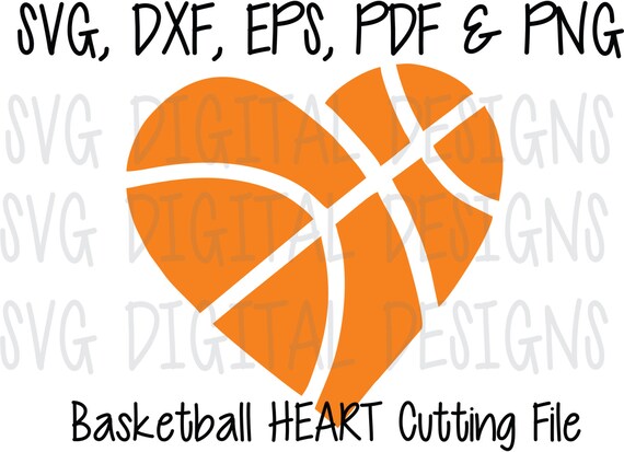 Download Basketball Heart SVG Cut File Design Sports Clipart Digital