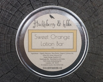 Sweet Orange Lotion Bar - Homemade lotion bar, all natural lotion bar, orange lotion bar