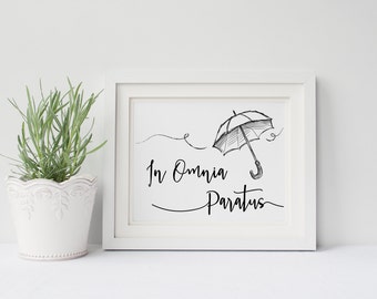 In Omnia Paratus- Gilmore Girls Poster, Life and Death Brigade, Ready for Anything, Gallery Wall Office Art, Rory and Logan, Lorelai Gilmore