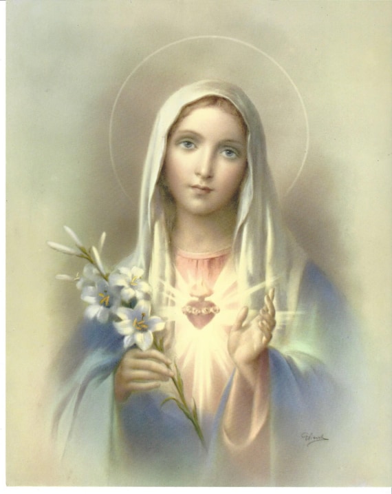 Immaculate Heart of Mary picture Catholic Art Print 8