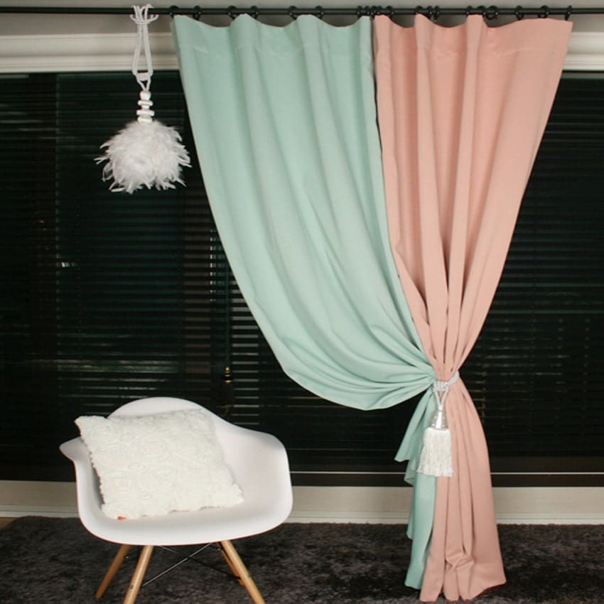 Mint Green Blackout Curtain Drapery Panel for Living Room and