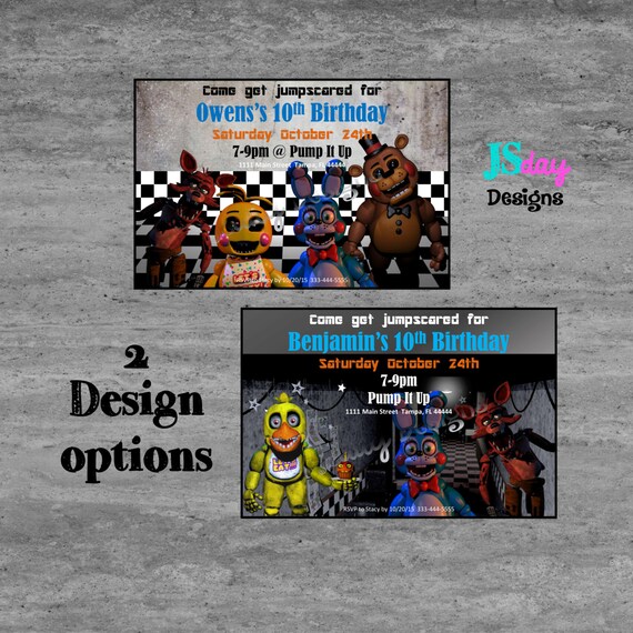 Five Nights at Freddy's Invitation Five Nights at by JSdayDesigns