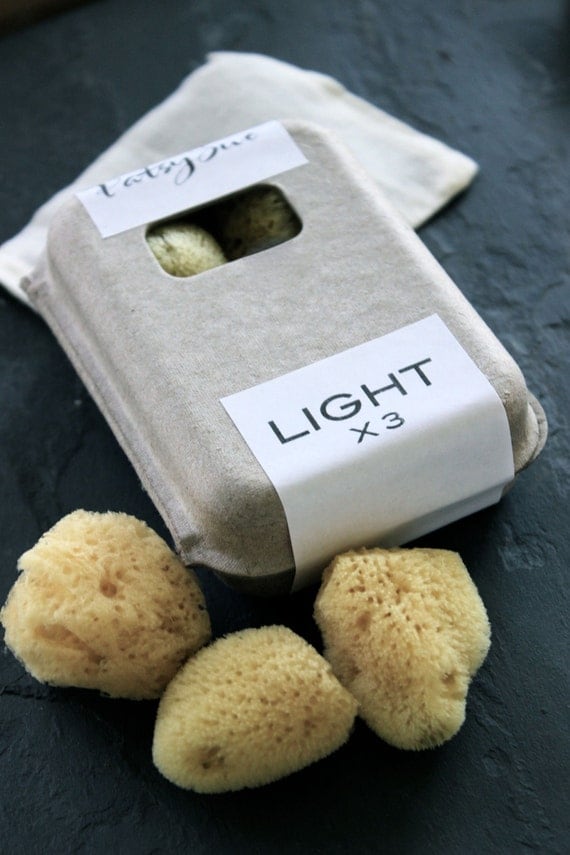 Sea Sponge Tampons Set of 3 Light/Small Natural Tampons