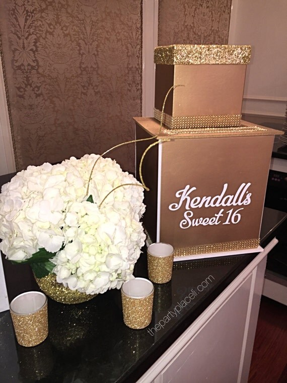 Two-Tier Custom Card Box // Gorgeous with bling // Sweet 16