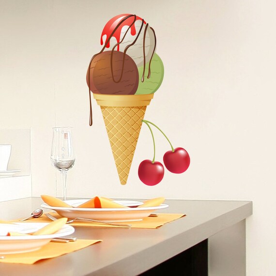 Ice Cream Wall Decals Full Color Sticker Colorful Wall Vinyl