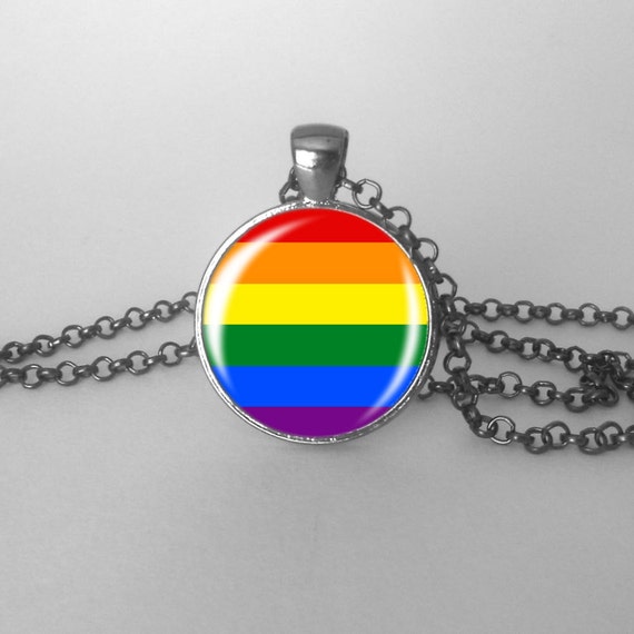 Items similar to Rainbow Pride Necklace Gay Pride LGBT Jewelry Colorful ...