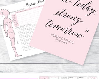 A5 FITNESS PLANNER Fitness Journal Health and Fitness Planner Workout Log Workout Planner Planner Inserts Printable Measurement Chart