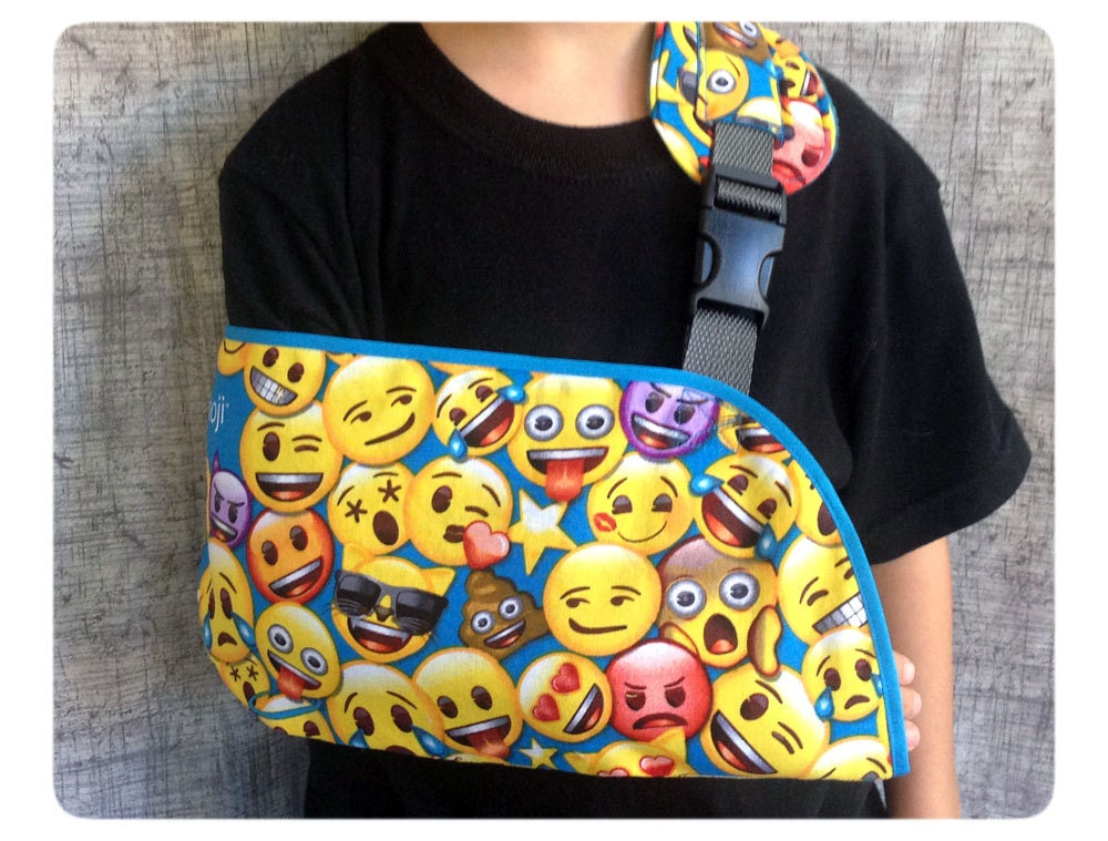 Ready to Ship Blue Emoji Arm Sling child arm sling adult
