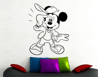 Mickey Mouse Wall Decal Disney Stickers Home Interior Design Kids Room Decor Nursery Wall Art Removable Window Door Mural 2ehyu