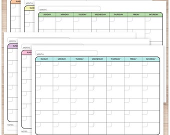 blank calendar pdf etsy