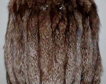 Vintage 1940's / 1950's Real Arctic Fox Fur Jacket UK 10 - 12 Free UK Shipping