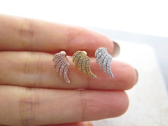 Angel Wing Ear Piercing/Tragus Earring/Cartilage by MinimalBijoux