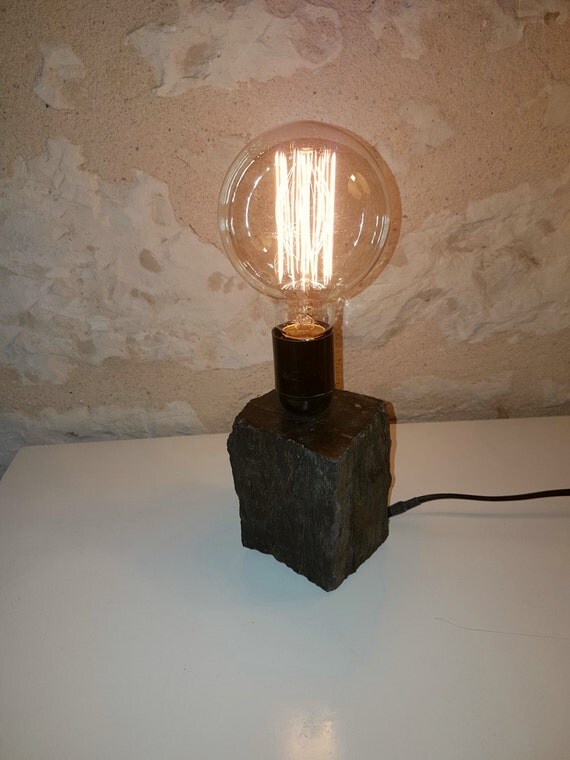 Edison bedside lamp carved by BatyaDeco on Etsy