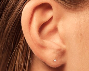 Tiny Silver Stud Earrings, Tiny Studs, Silver Star Earrings, Silver Stud Earrings, Star Earrings, Tiny Earrings, Tiny Silver Earrings