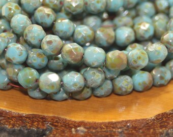 6mm Czech Firepolish 25 Beads