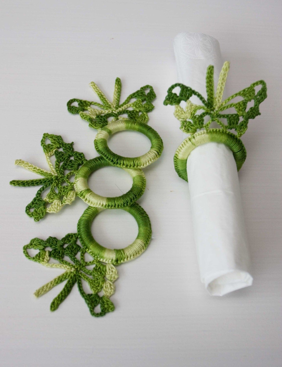 Crochet Napkin Rings Crochet Napkin Holders Table Decor