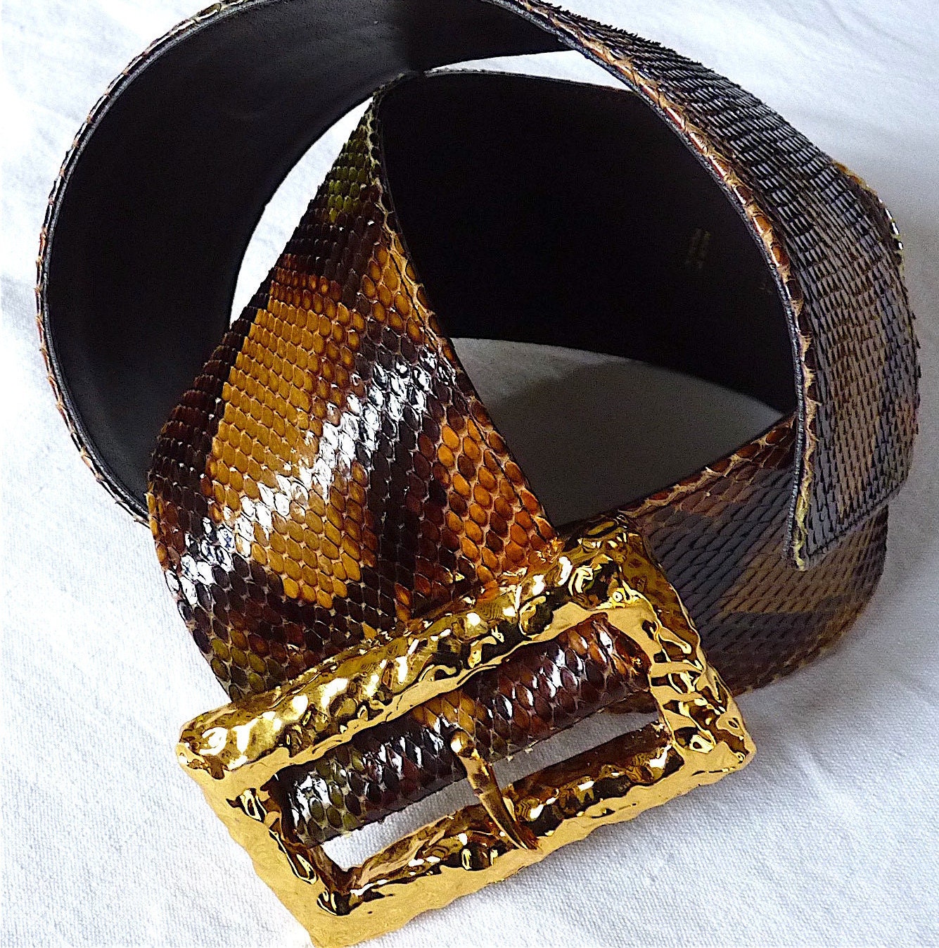 CHRISTIAN LACROIX Belt Massive Gold Buckle Luxury Vintage