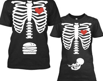 Halloween Pregnancy Announcement Shirt, Pregnancy Announcement Halloween, Halloween Pregnancy Shirt, Halloween Maternity Shirt, Skeleton Tee