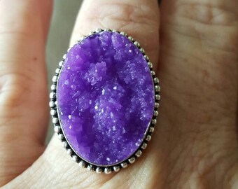 Druzy Ring-size 9.25!